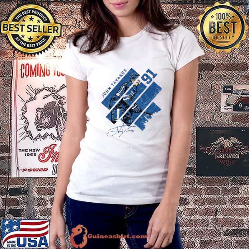 John Tavares Signature Canadian professional ice hockey forward Toronto Stripes T-Shirt