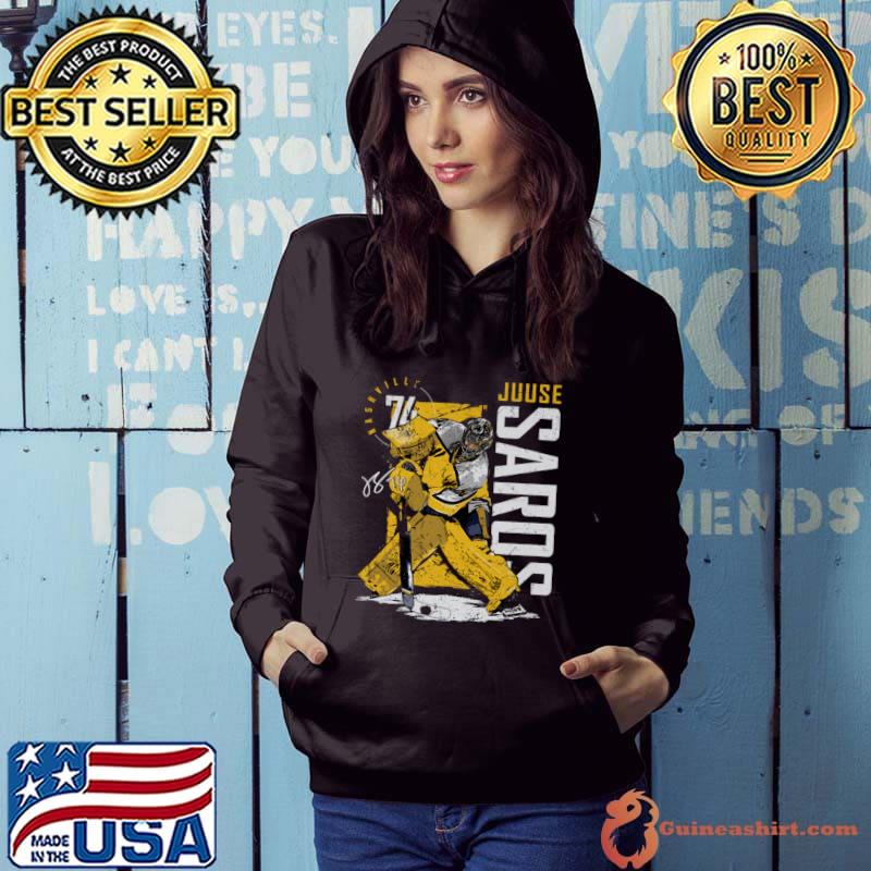 Juuse Saros Nashville Signature Finnish professional ice hockey goaltender T-Shirt Hoodie