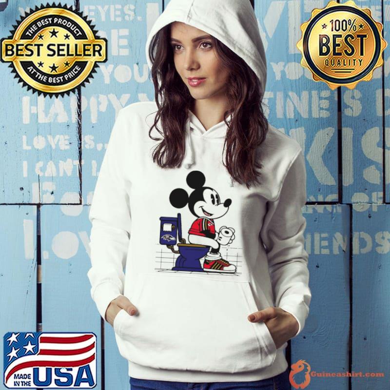 Kansas City Chiefs Mickey Mouse sitting on Baltimore Ravens Toilet s Hoodie