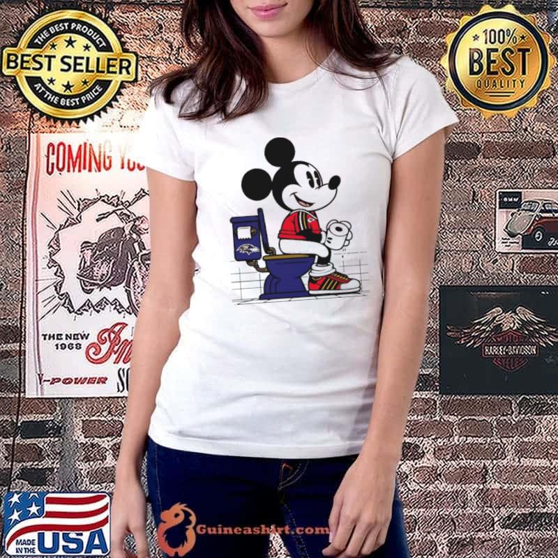 Kansas City Chiefs Mickey Mouse sitting on Baltimore Ravens Toilet shirt