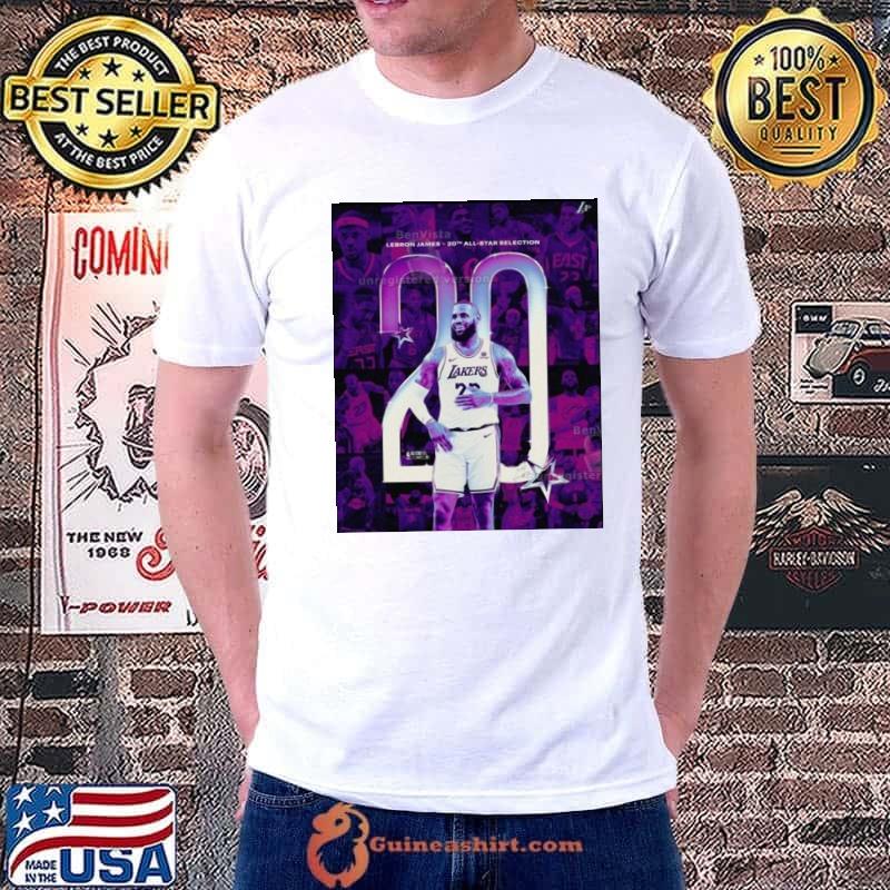 Lebron James Los Angeles Lakers The Only Player In Nba History With Twenty All-star Selections 2024 Shirt Unisex