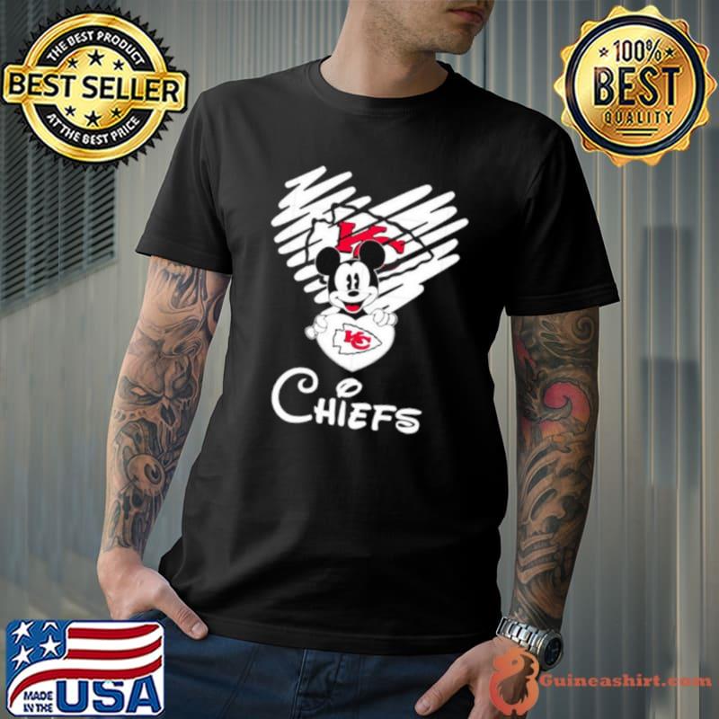 Mickey heart Kansas City Chiefs shirt