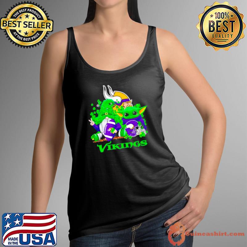 Minnesota Vikings Baby Yoda Happy St.Patrick’s Day Shamrock s Tank Top
