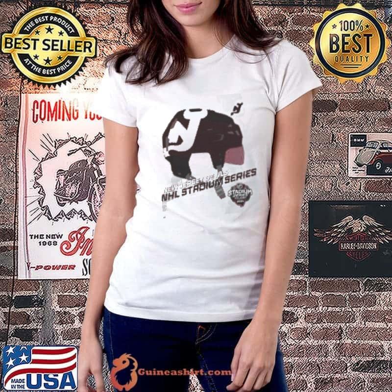 New Jersey Devils Youth 2024 NHL Stadium Series Helmet Logo Shirt