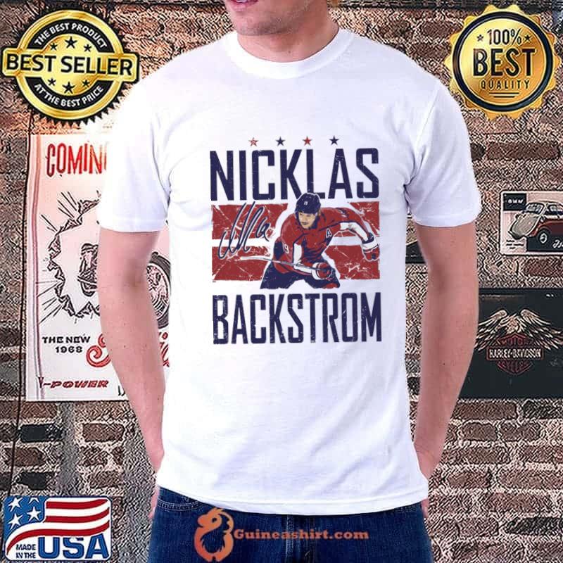 Nicklas Backstrom Signature Swedish professional ice hockey centre Washington Bars T-Shirt