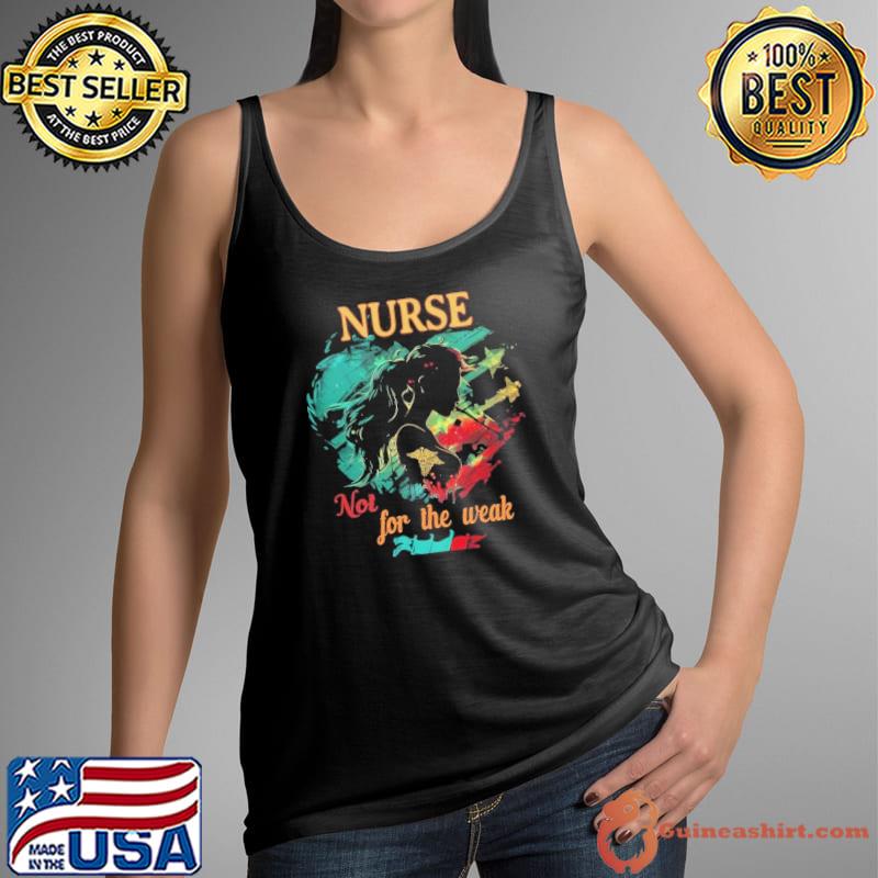 Nurse not for the weak women heart american flag s Tank Top
