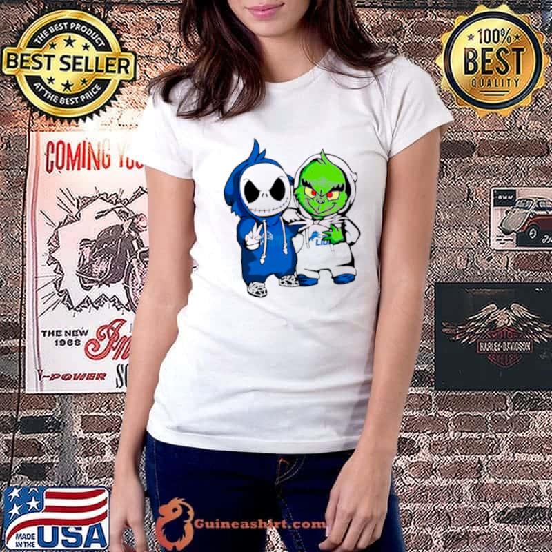 Official grinch And Jack Skellington Detroit Lions fan shirt