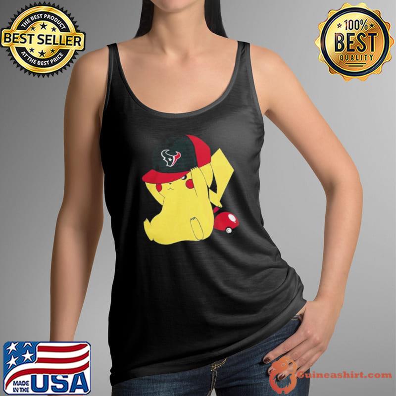 Pikachu Wear The Hat Houston Texans Football Logo shirts Tank Top