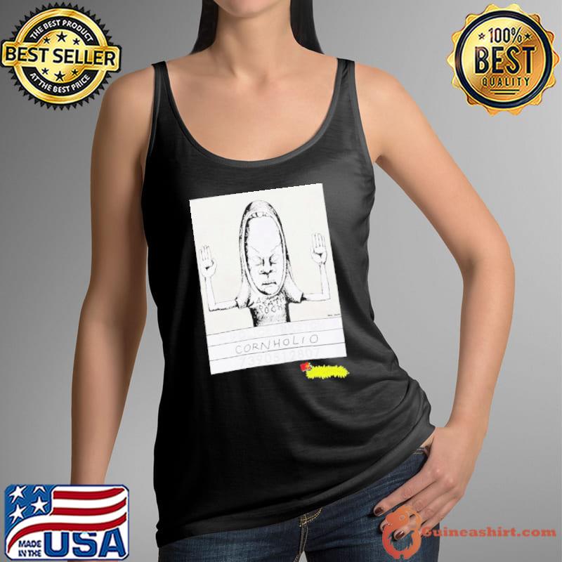 Rare Vintage 1997 Cornholio Police Sketch Shirt Beavis And Butthead Shỉt