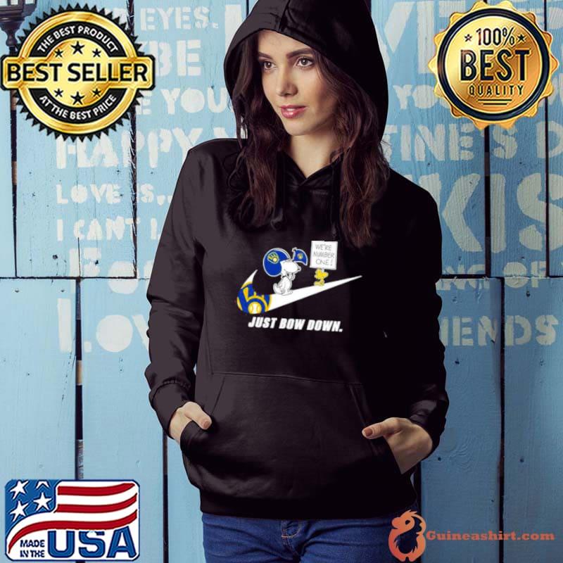 Snoopy MLB Just Bow Down Milwaukee Brewers Shirt Hoodie
