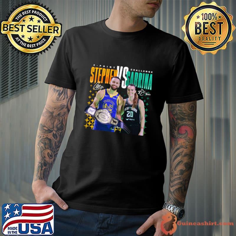 Steph Curry American professional basketball player for the Golden State Warriors x Sabrina Ionescu Signature T-Shirt