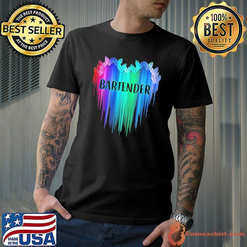 Symbol bartender heart color shirt