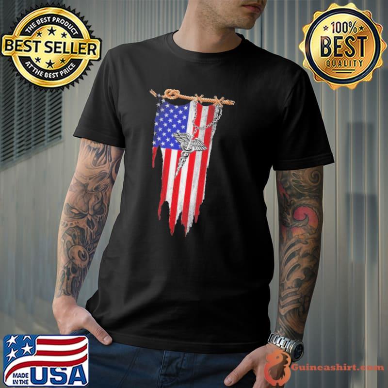 Symbol nurse american flag shirt