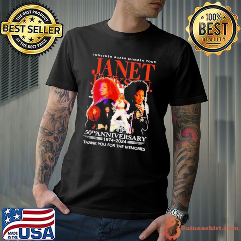 The Janet Jackson Together Again Summer Tour 50th Anniversary 1974 2024 Thank You For The Memories Signatures Shirt