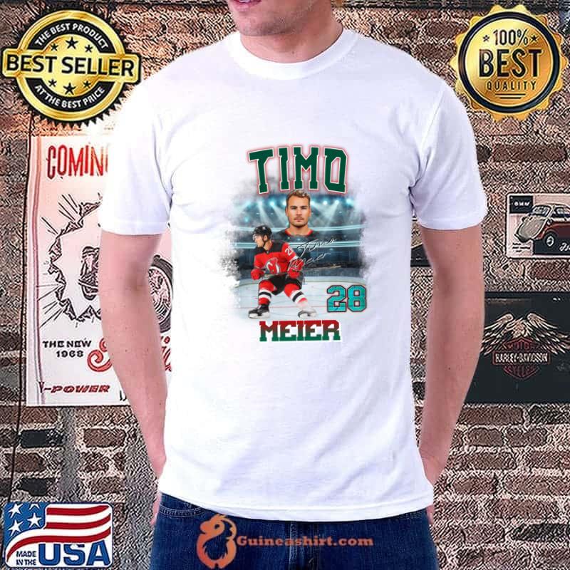 Timo Meier signature Swiss professional ice hockey player for the New Jersey Devils T-Shirt