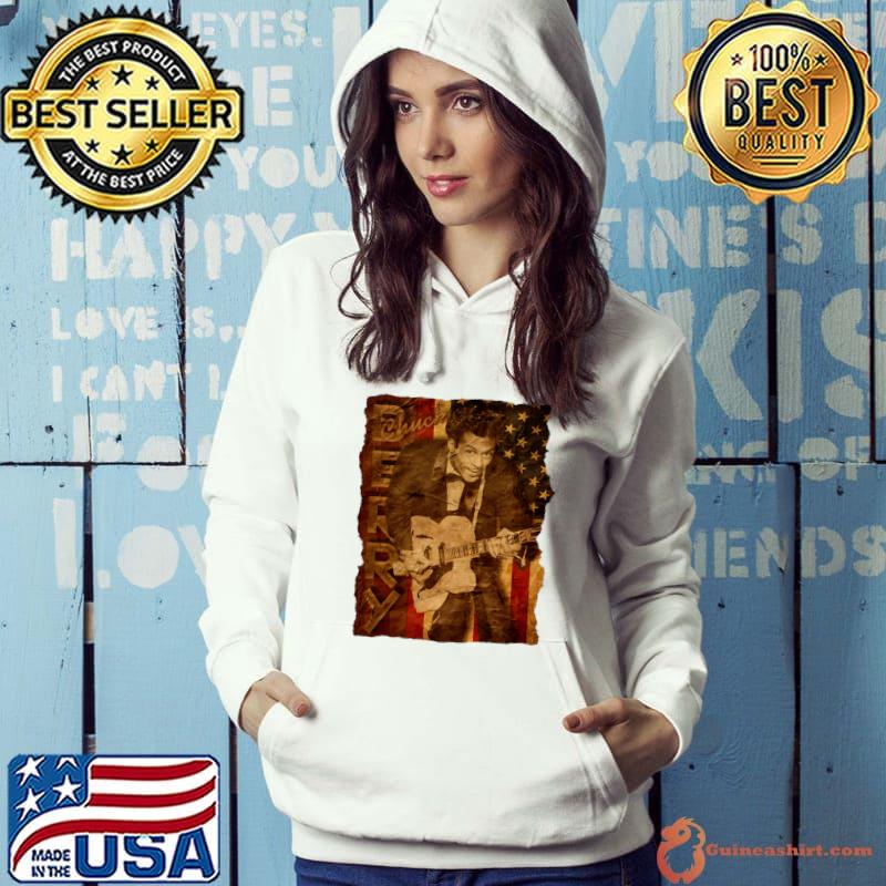 USA Flag Chuck Berry American singer, guitarist and songwriter T-Shirt Hoodie