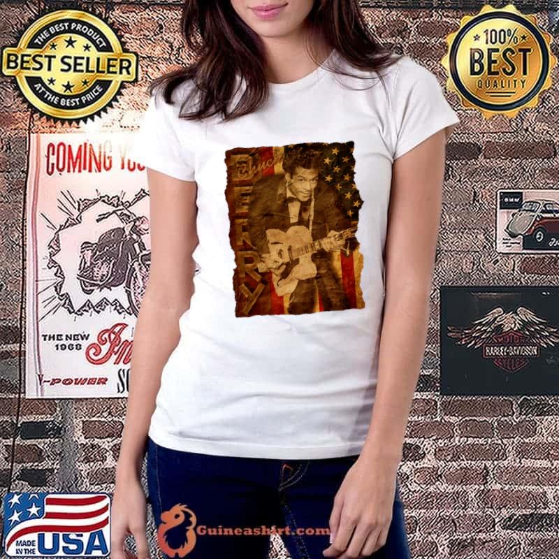 USA Flag Chuck Berry American singer, guitarist and songwriter T-Shirt