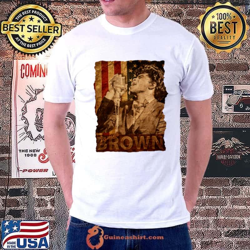 USA Flag James Brown American singer, dancer and musician T-Shirt Unisex