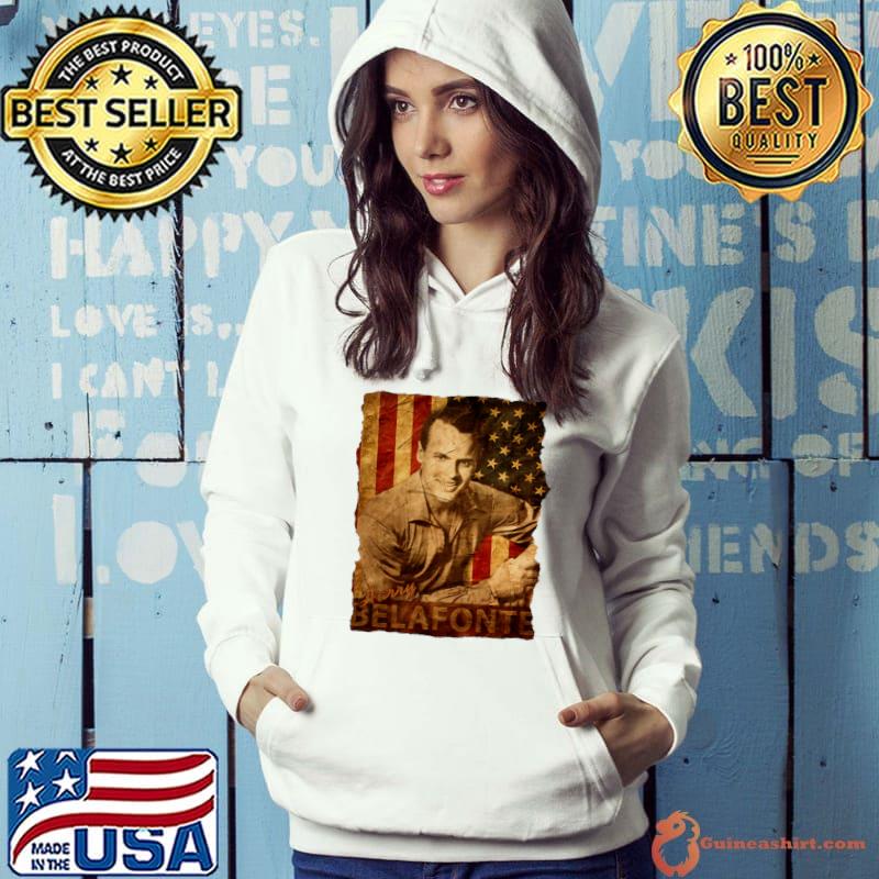 USA Flag with Harry Belafonte American singer actor and civil rights activist T-Shirt Hoodie
