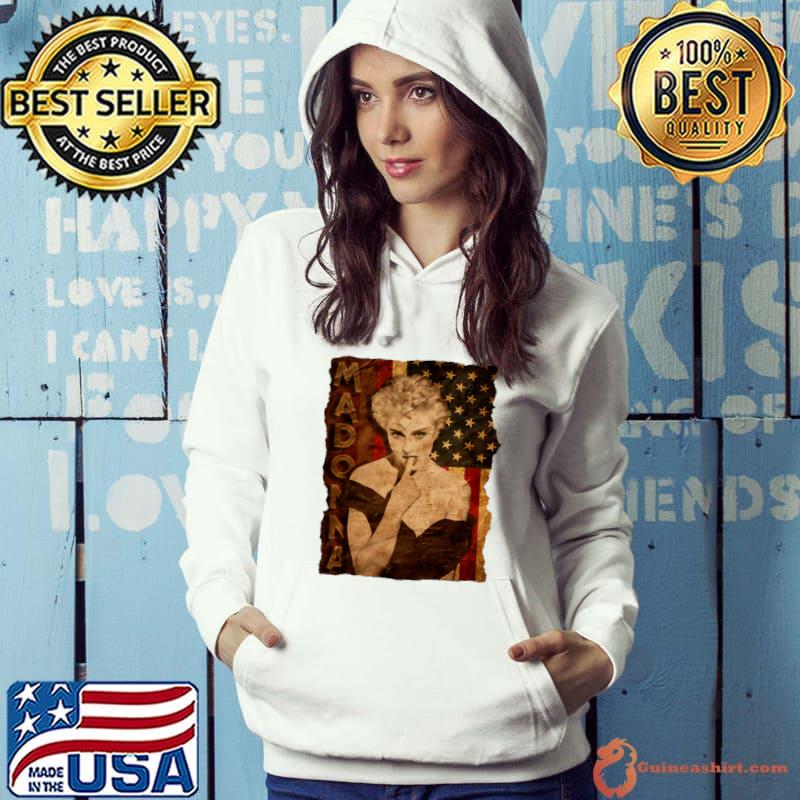 USA Flag with Madonna American singer songwriter and actress T-Shirt Hoodie