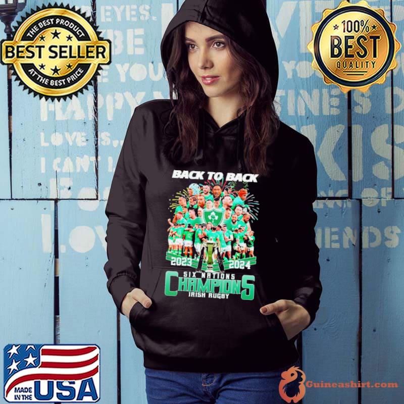 2024 Back To Back Six Nations Champions Irish Rugby Shirt Hoodie