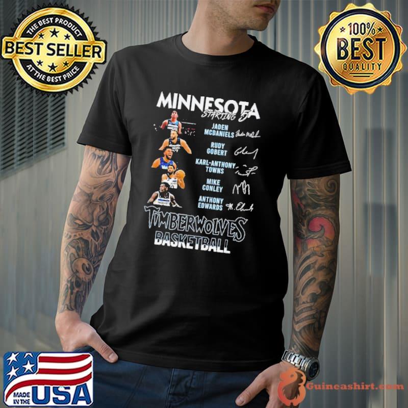All Stars Minnesota Timberwolves Starting 5 Basketball Signatures Shirt