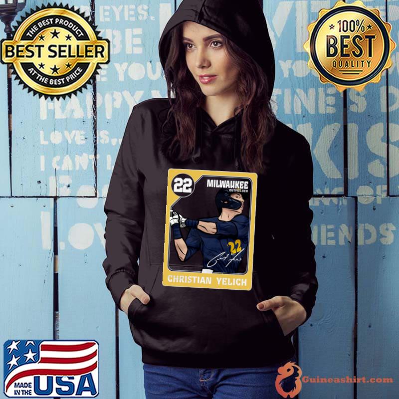 American professional baseball left fielder Milwaukee Brewers christian yelich base card T-Shirt Hoodie