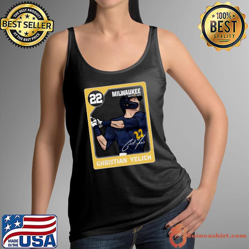 American professional baseball left fielder Milwaukee Brewers christian yelich base card T-Shirt