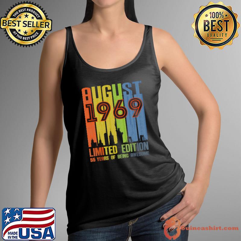 August 1969 55 Years Of Being Awesome Limited Edition Vintage T-Shirt