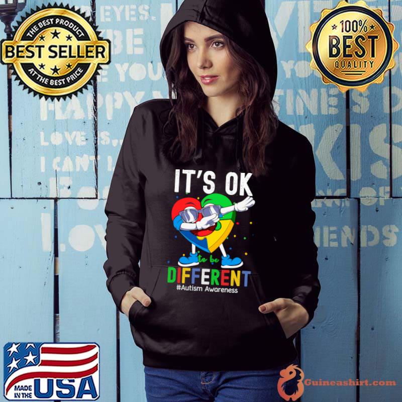 Autism Awareness dancing Heart It's Ok To Be Different T-Shirt