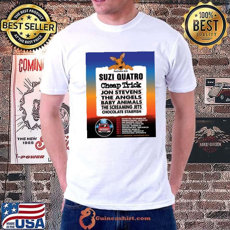 Awesome australia 2024 Suzi Quatro Cheap Trick Jon Stevens The Angels Baby Animals The Screaming Jets Chocolate Starfish shirt