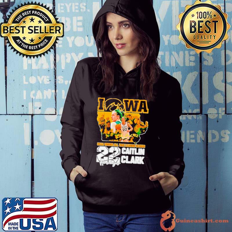 Caitlin Clark Iowa Hawkeyes NCAA women’s all time leading scorer signature s Hoodie