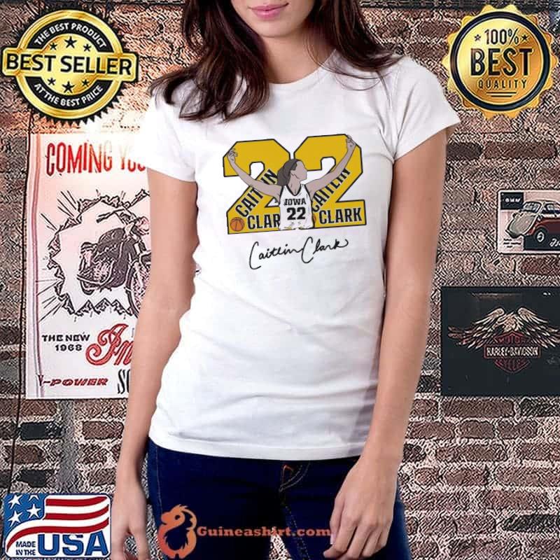 Caitlin Clark Signature 22 Iowa Hawkeyes Player Name Signature Shirt
