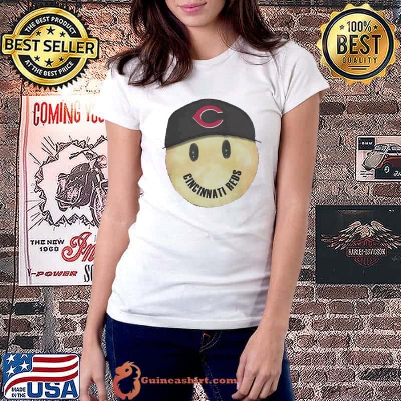 Cincinnati Reds Smiley Tee Shirt Ladiestee