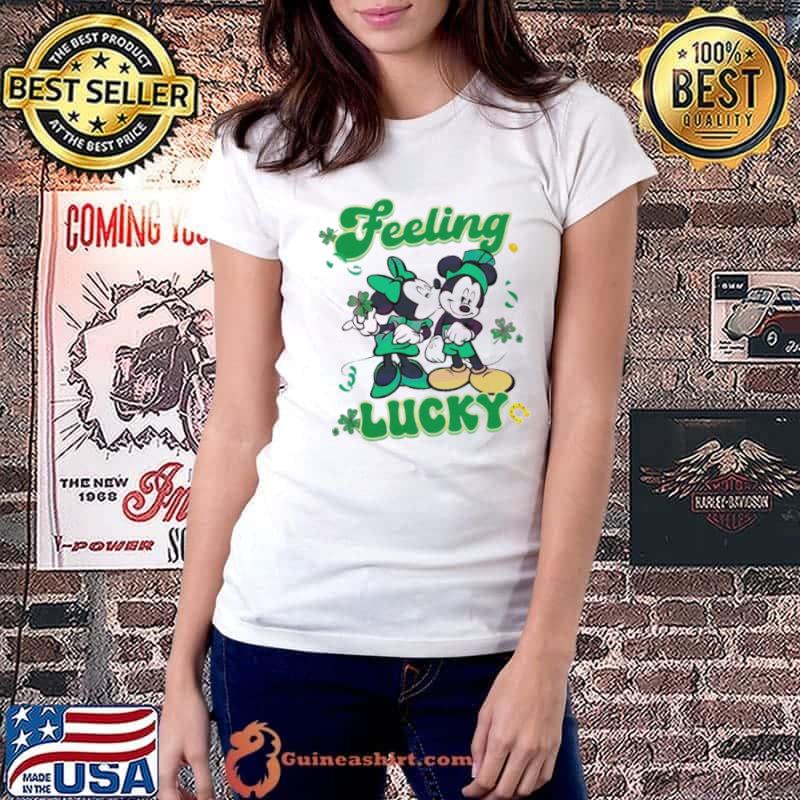 Cute feeling lucky Mickey minnie couple shirt