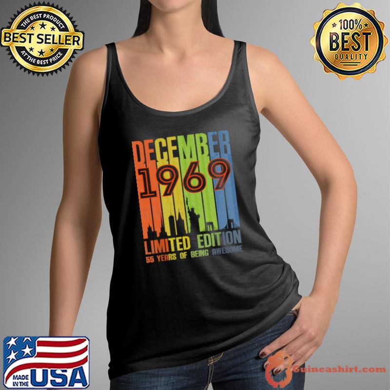 December 1969 55 Years Of Being Awesome Limited Edition Vintage T-Shirt
