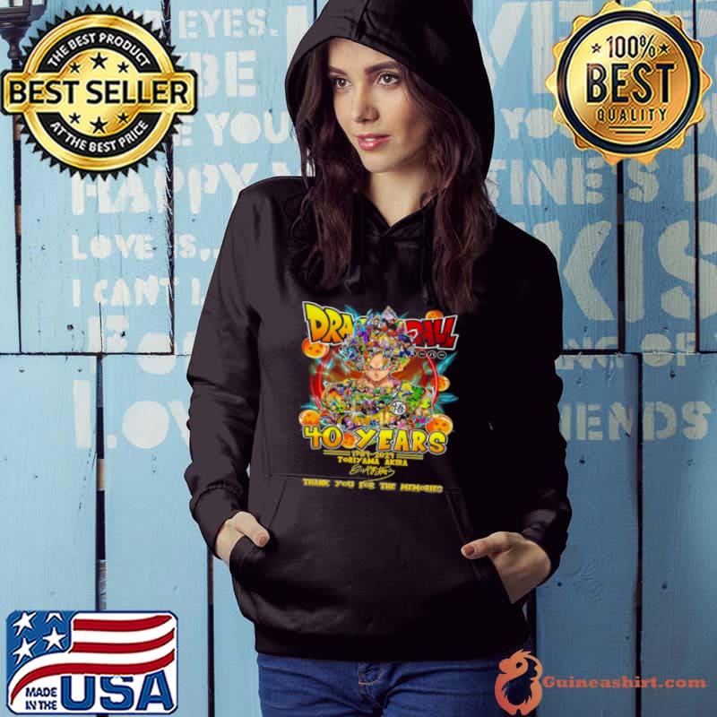 Dragon Ball 40 Years 1984 2024 Toriyama Akira Thank You For The Memories Signature s Hoodie