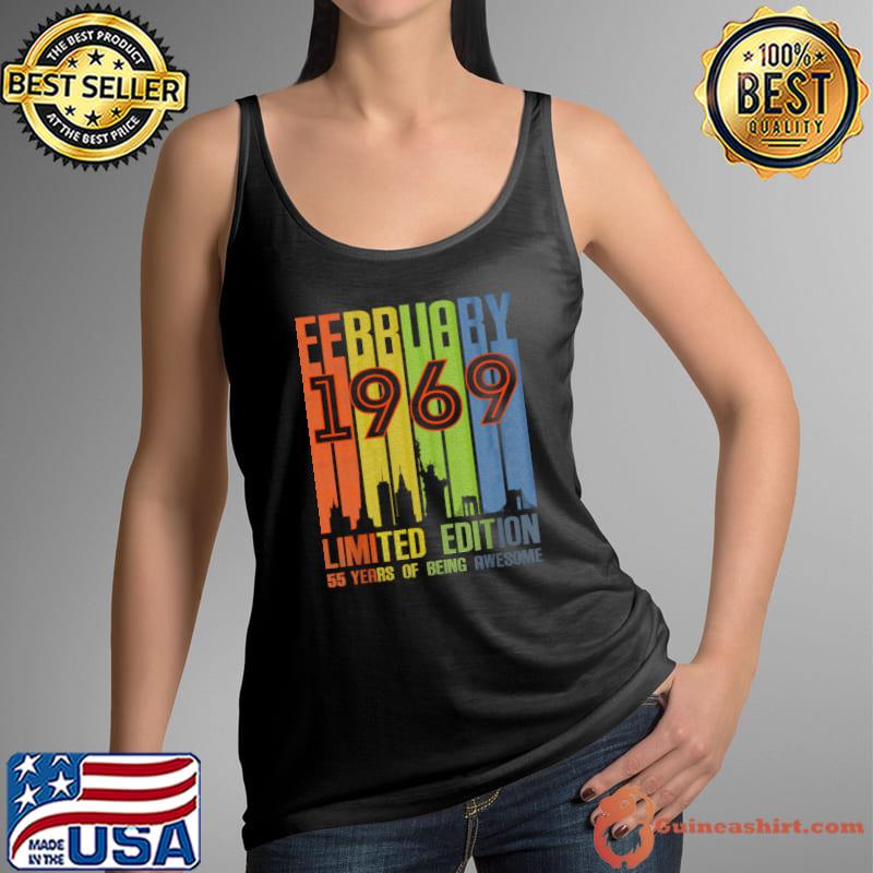 February 1969 55 Years Of Being Awesome Limited Edition Vintage T-Shirt