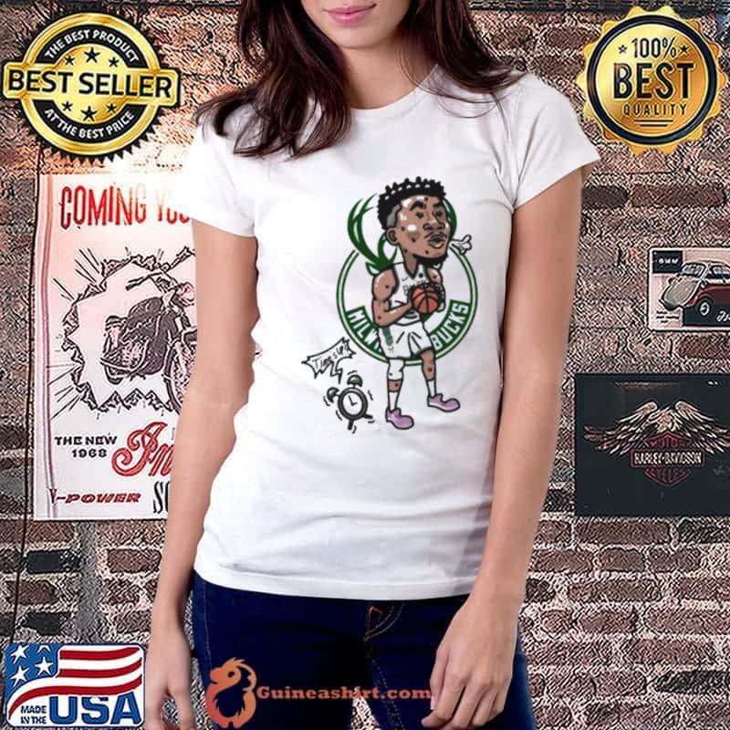Giannis Antetokounmpo Milwaukee Bucks player cartoon shirt