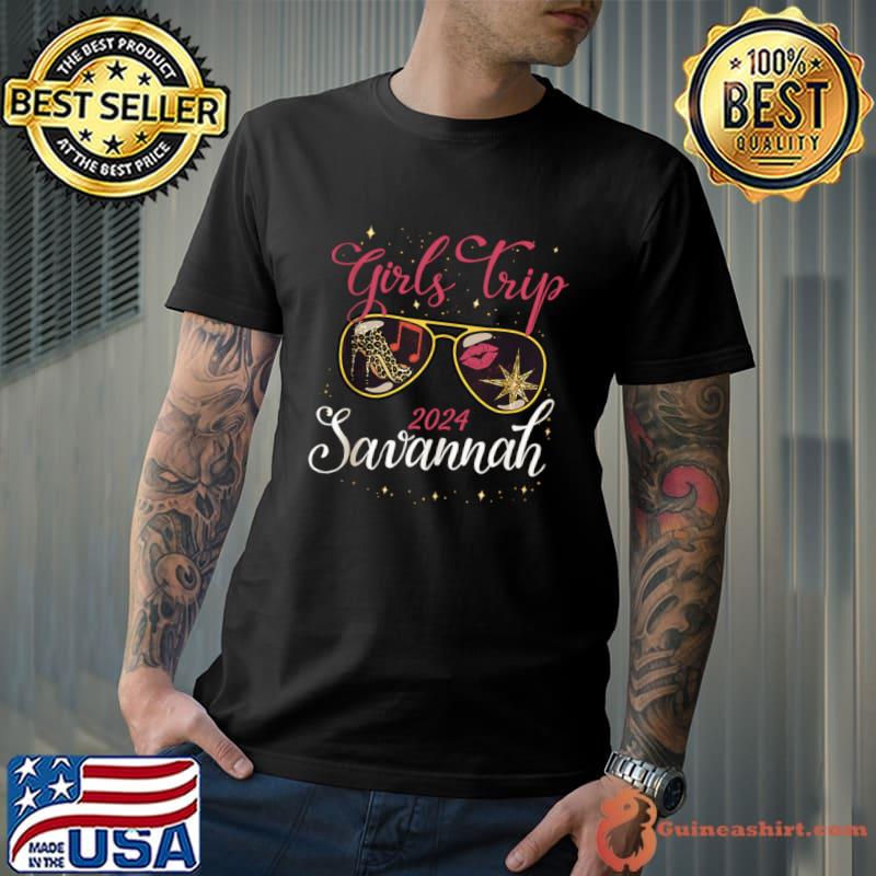 Girls Trip Savannah 2024 Sunglasses High Heel Leopard T-Shirt