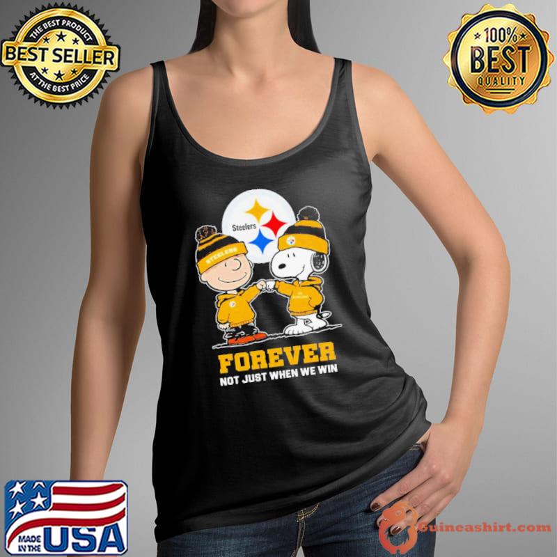 Go Steelers Peanuts Snoopy and Charlie Brown Pittsburgh Steelers Forever Not Just When We Win 2024 Shirt