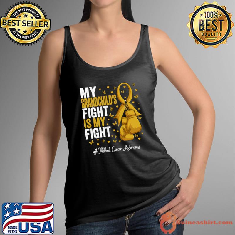 Gold Ribbon Grandchild Fighter Childhood Cancer Awareness T-Shirt Tank Top