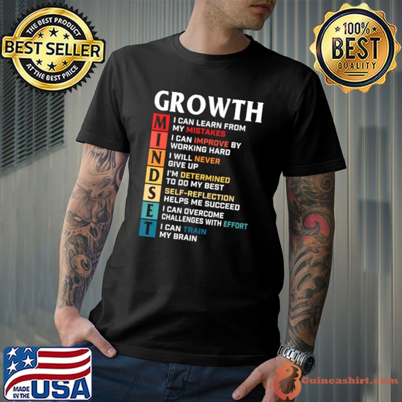 Growth Mindset Definition Can Learn From My Mistakes Can Improve By Working Hard T-Shirt Unisex