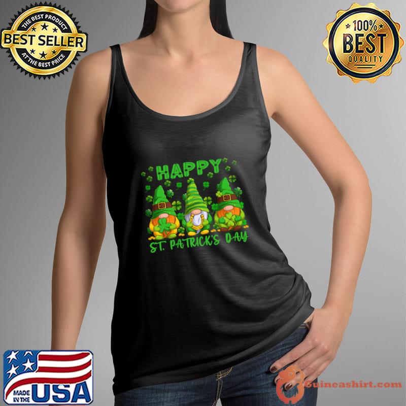 Happy St Patrick's Day Three Gnome Irish Shamrock T-Shirt Tank Top