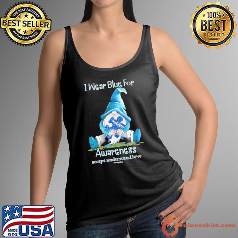 I Wear Blue For Autism Awareness Gnome shirt