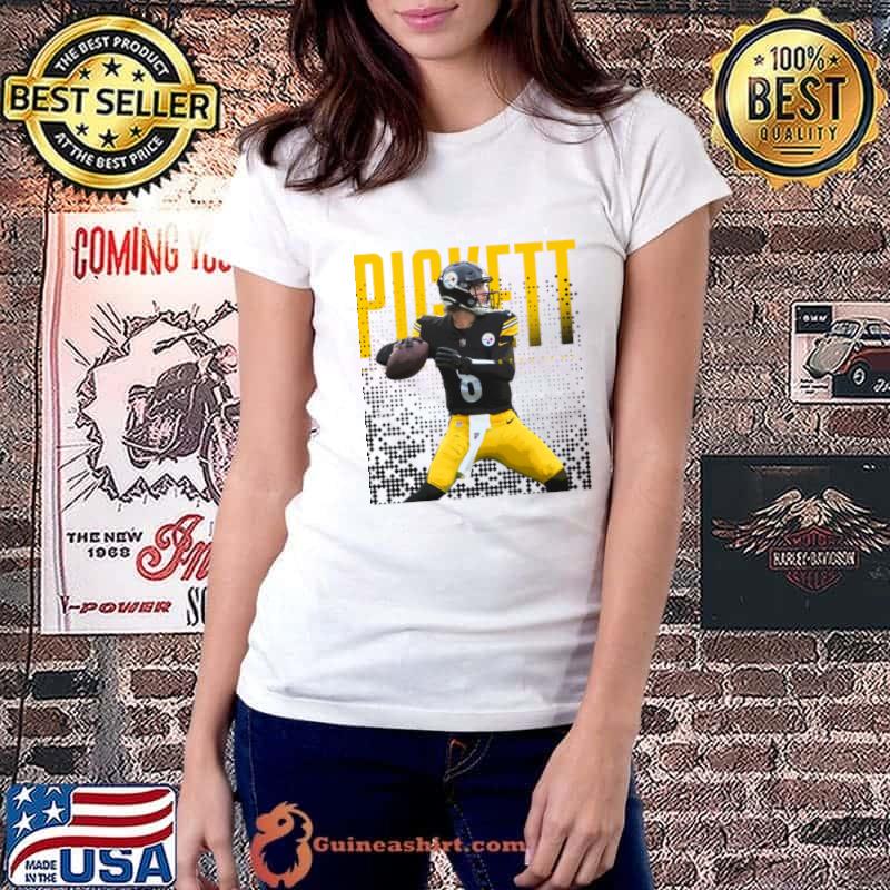 Kenny Pickett Signature American football quarterback for the Pittsburgh Steelers Superstar Pose T-Shirt Ladiestee