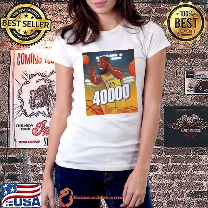 Los Angeles Lakers Lebron James 23 smiling hand sign 40.000 poster shirt