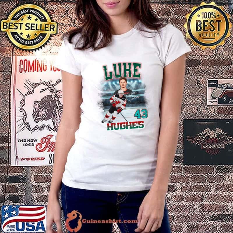 Luke Hughes American professional ice hockey defenseman for the New Jersey Devils T-Shirt