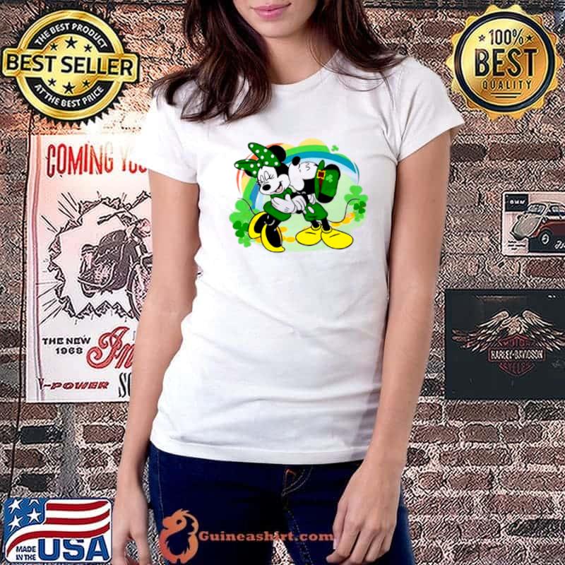 Mickey Minnie Irish four leaf clover Patrick’s day shirt