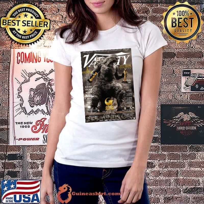 Nice godzilla Minus One On Variety Cover 2024 Oscars Visual Effects shirt